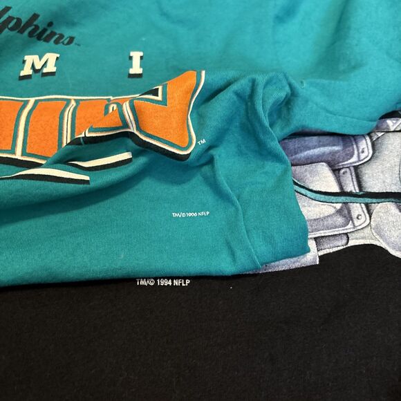 Miami Dolphins vtg '92 Single Stitch Helmet t shirt Salem Sportswear Medium +1 - Picture 9 of 9